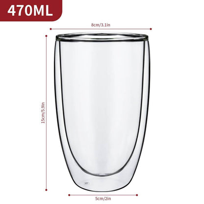 Double Wall Glasses Edgy Barware Set of 2