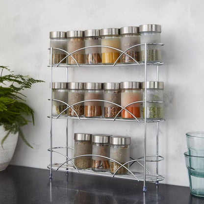 Freestanding Spice Rack Chrome or Black Powder Coated Finish