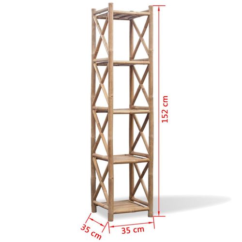 5-Tier Square Eco-Friendly Bamboo Shelf