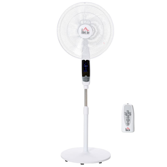 HOMCOM 54 Inch Pedestal Fan Height Adjustable Oscillation LED Panel