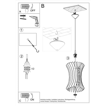 Oriana Scandinavian Design Pendant Lamp Wood E27