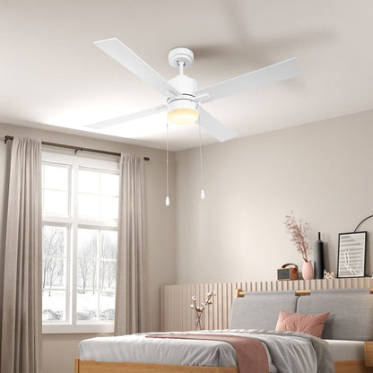 Mounting Reversible Ceiling Fan with Light, Pull-chain