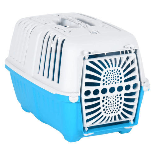 Pet Carrier White and Blue 48x31.5x33cm Polypropylene.