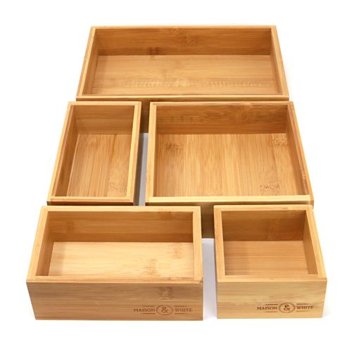 Bamboo Drawer Organiser - 5 Piece