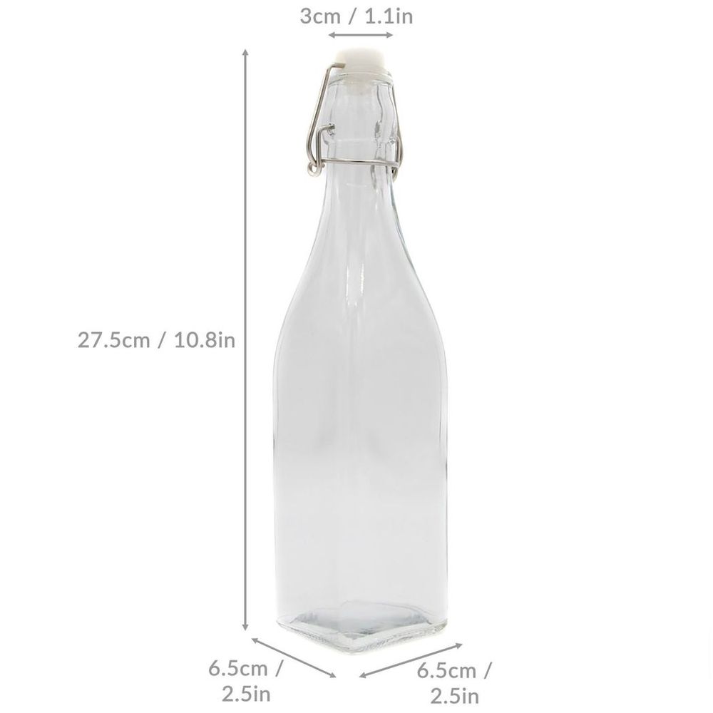 Clip Top Preserve Airtight Glass Kitchen Bottles 500ml Set/6