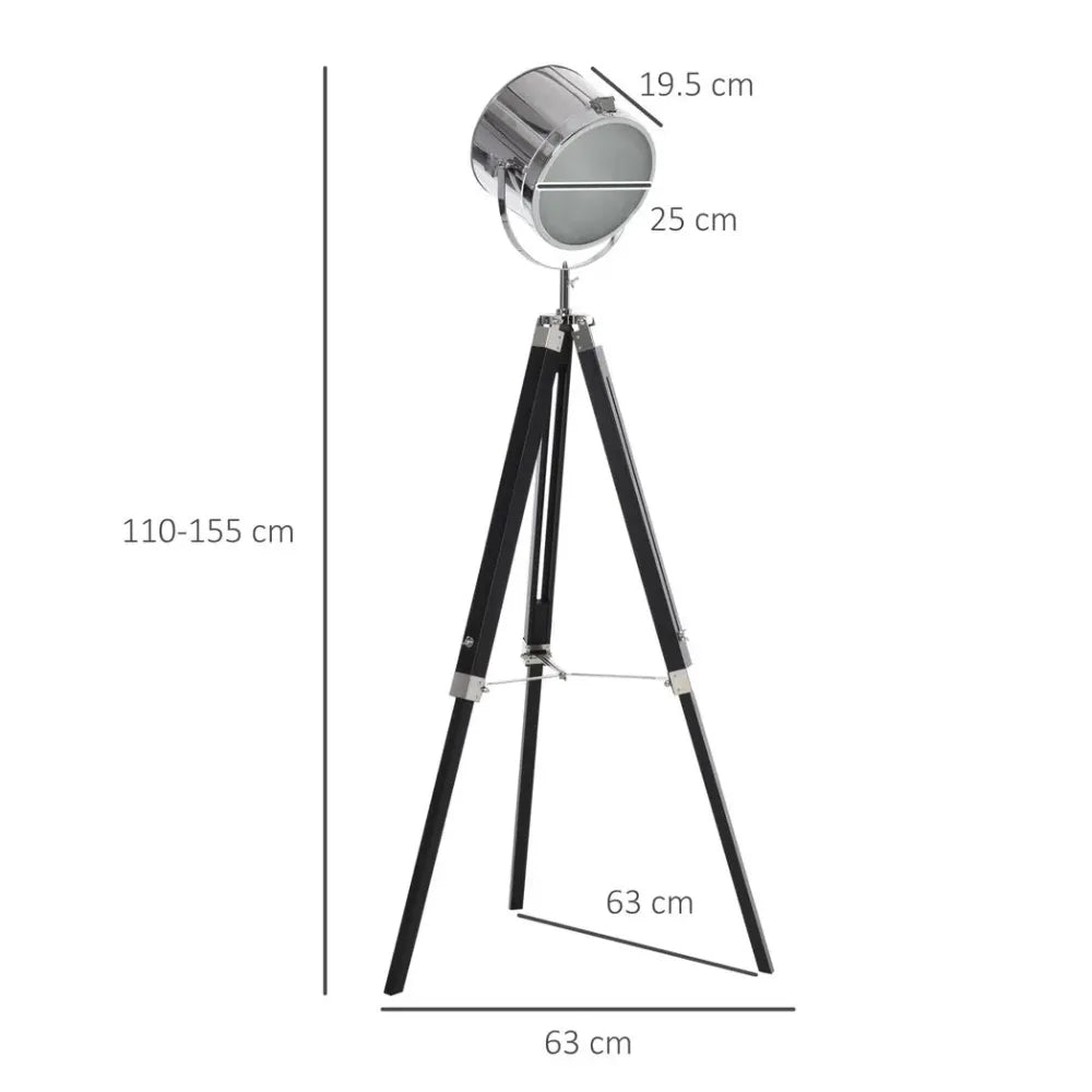 Industrial Style Adjustable Floor Tripod Searchlight Reading Lamp