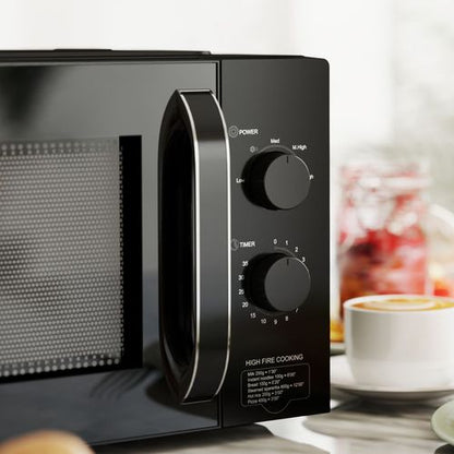 HOMCOM 23L Solo Manual Microwave Oven with 5 Levels, Timer, Black