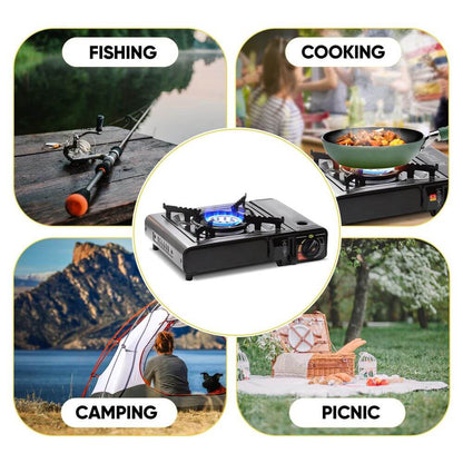 Portable Camping Gas Stove - Black