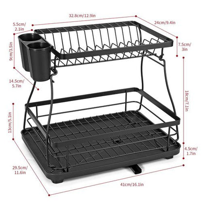 Vinsani Black Dish Drying Rack