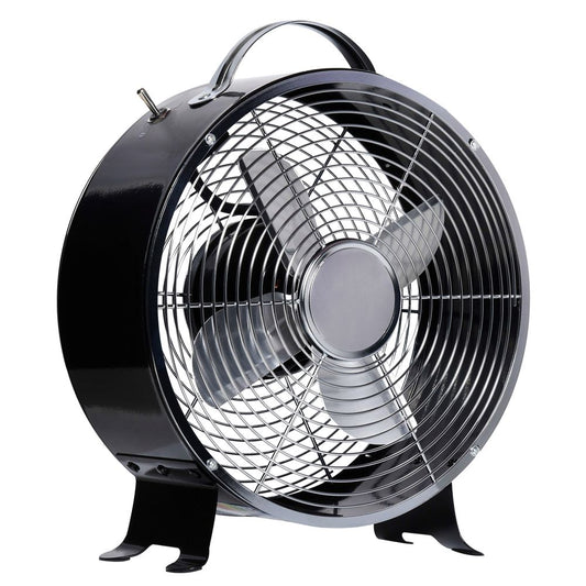 Black 26cm 2-Speed Electric Fan  Safe Guard Anti-Slip Feet Home Office