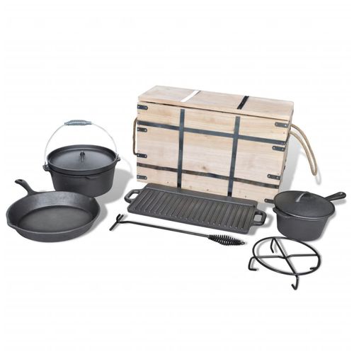 Dutch Oven Set 9pcs Perfect For Outside Cooking.