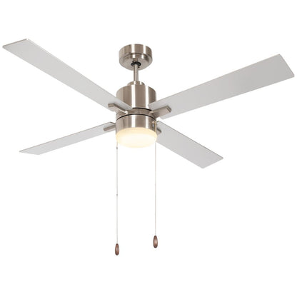 Mounting Reversible Ceiling Fan with Light, Pull-chain