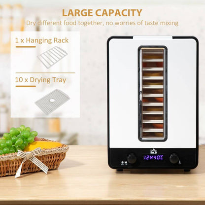 11 Tier Food Dehydrator 550W Food Dryer Machine with Adjustable Temperature White