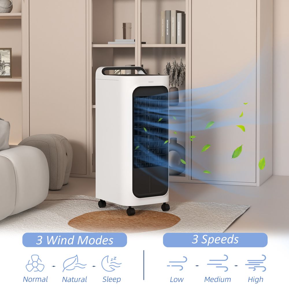 Mobile Air Cooler for Home Office, with Oscillation, Ice Packs