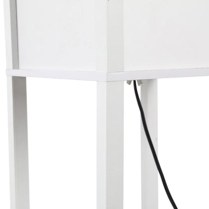 4-Tier White Floor Lamp with Storage Shelf