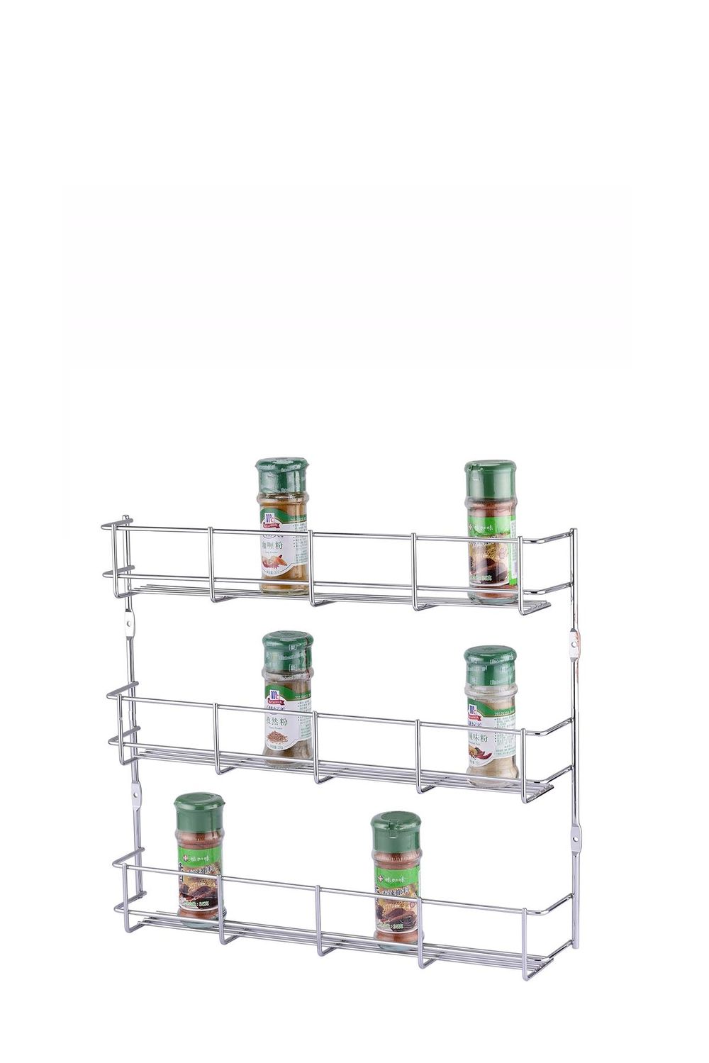 Vinsani 3 Tier Spice Herb Jar Rack Holder Kitchen Cupboard Wall Storage