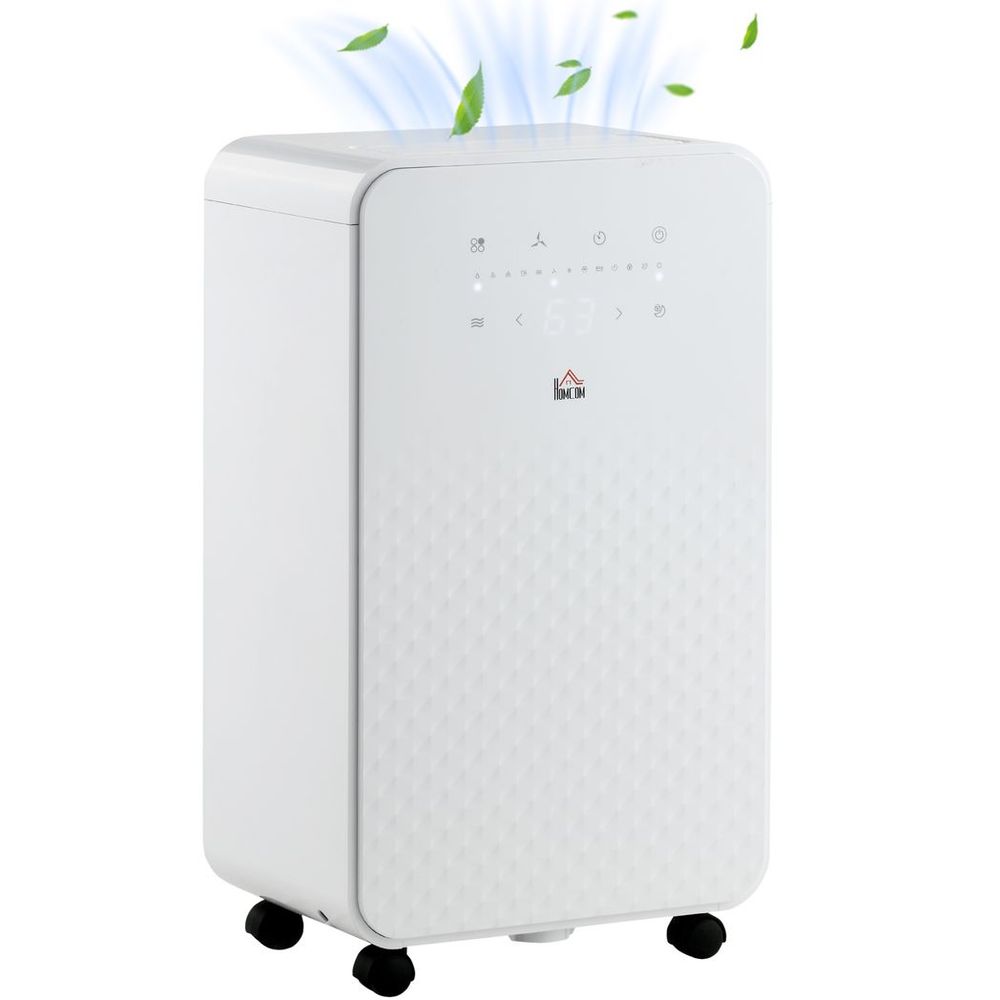 HOMCOM Dehumidifier 10L/Day Portable Quiet with Purifier