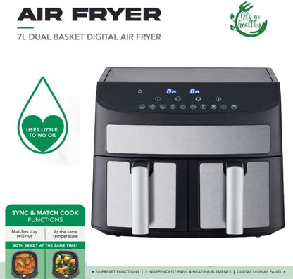 Domestic King 7L Digital Dual Basket 2400W Air Fryer