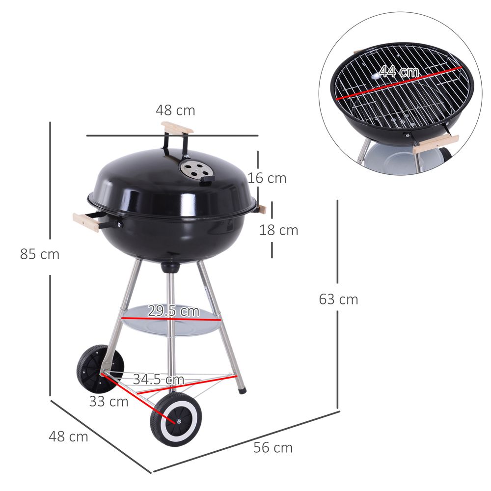 Outsunny Charcoal BBQ Grill, 85H cm
