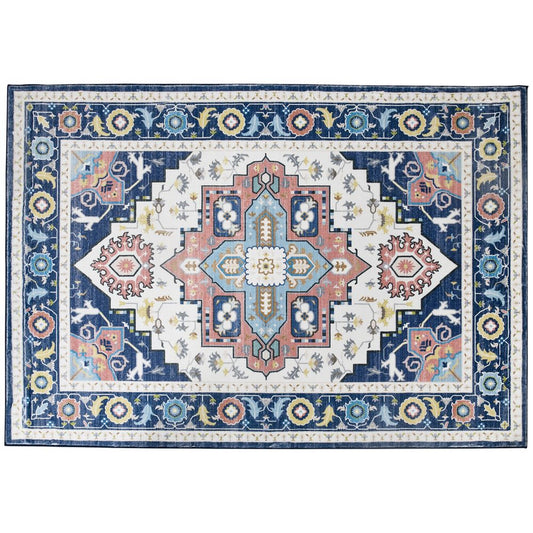 Area Rug for Bedroom, Lounge, Vintage Floral Large Carpet, 160x230cm, Blue