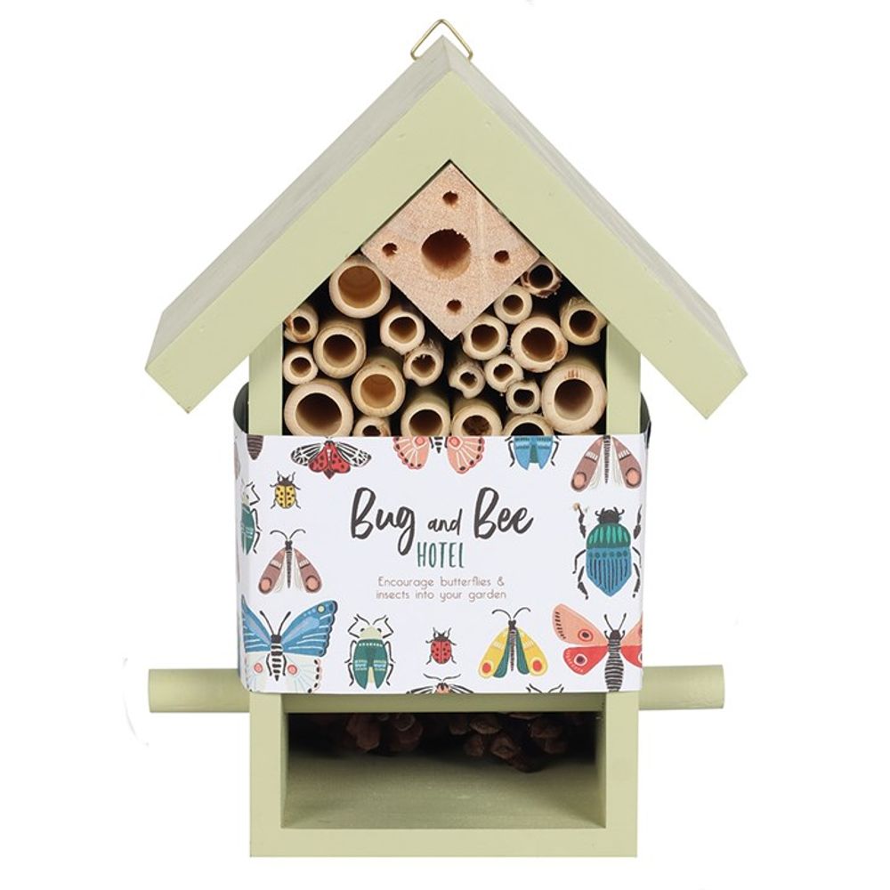 Pale Green Wooden Bug and Bee Hotel With Packaging