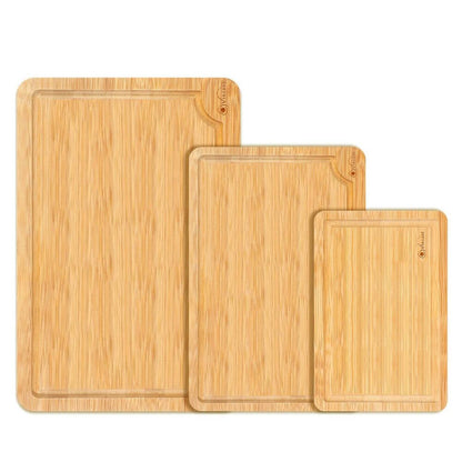 Bamboo 100% Natural Wooden Chopping Board Set of 3