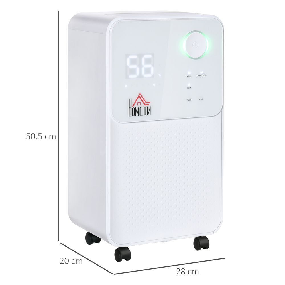 12L/Day Portable Dehumidifier With Measurements