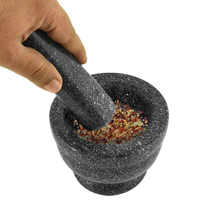 Solid Granite Pestle & Mortar Set In Use