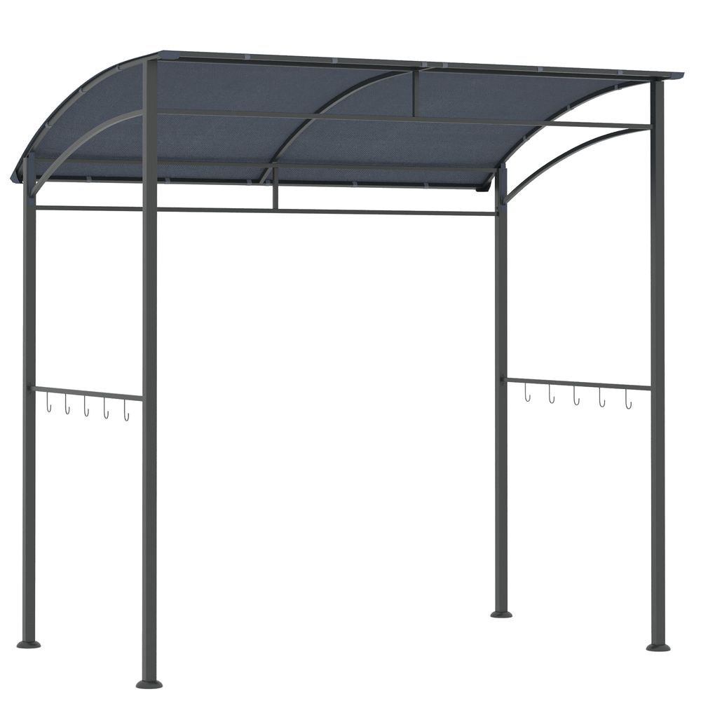 BBQ Metal Framed Garden Gazebo Tent - Grey 2M (7ft)