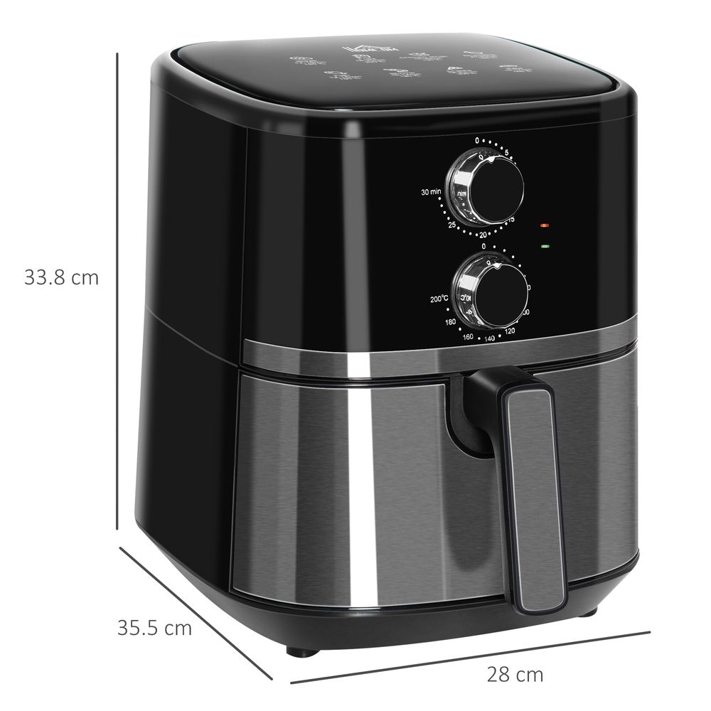 Air Fryer 1500W 4.5L Air Fryers Oven with Rapid Air Circulation Timer HOMCOM