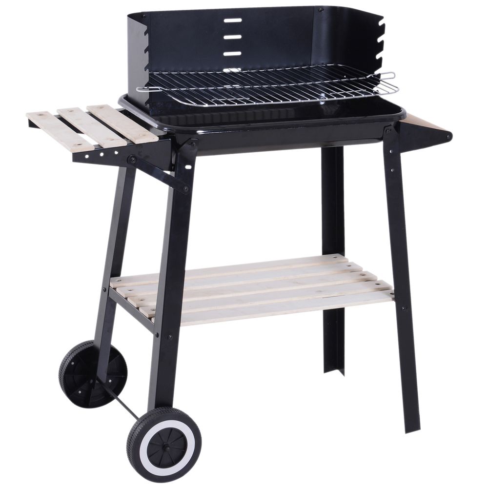 Outsunny Charcoal BBQ Grill,  87Lx45Wx83H cm-Black