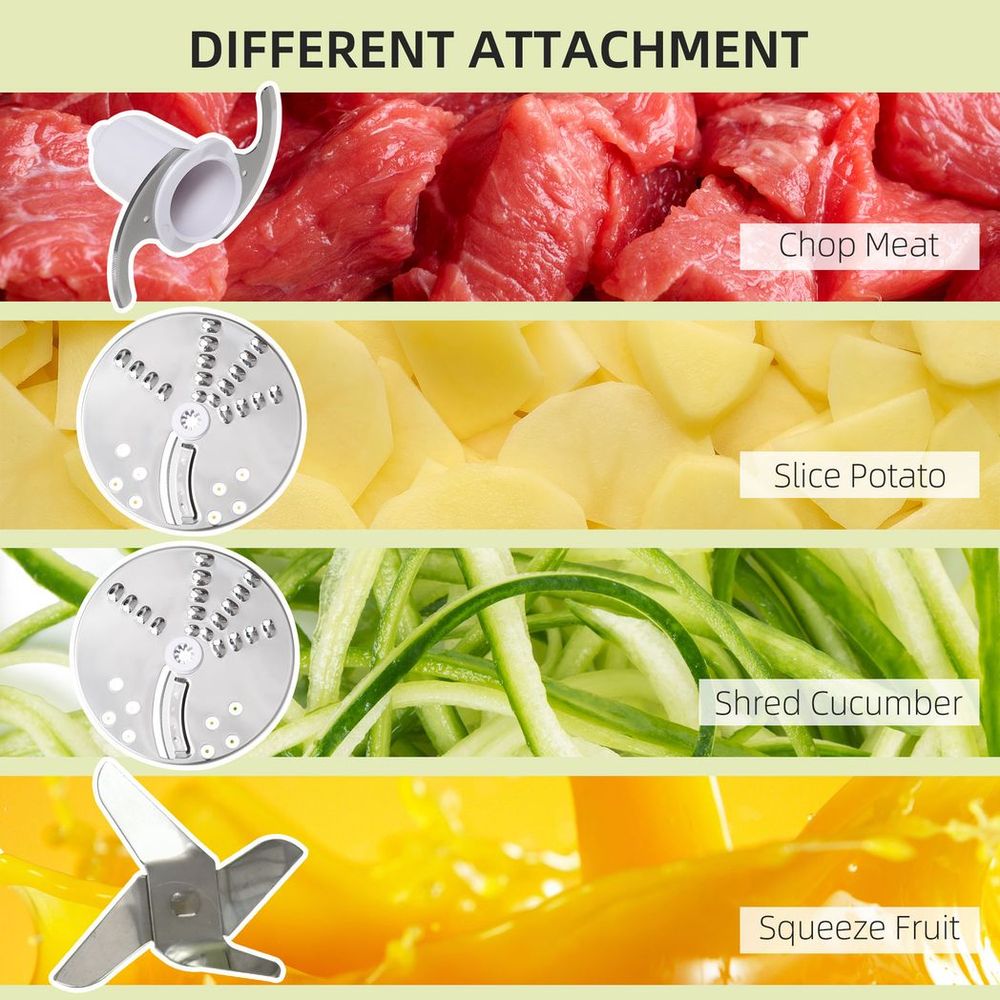 Food Processor With 4 Attachments