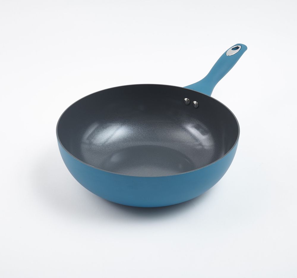 Cermalon Non Stick Wok Teal Blue