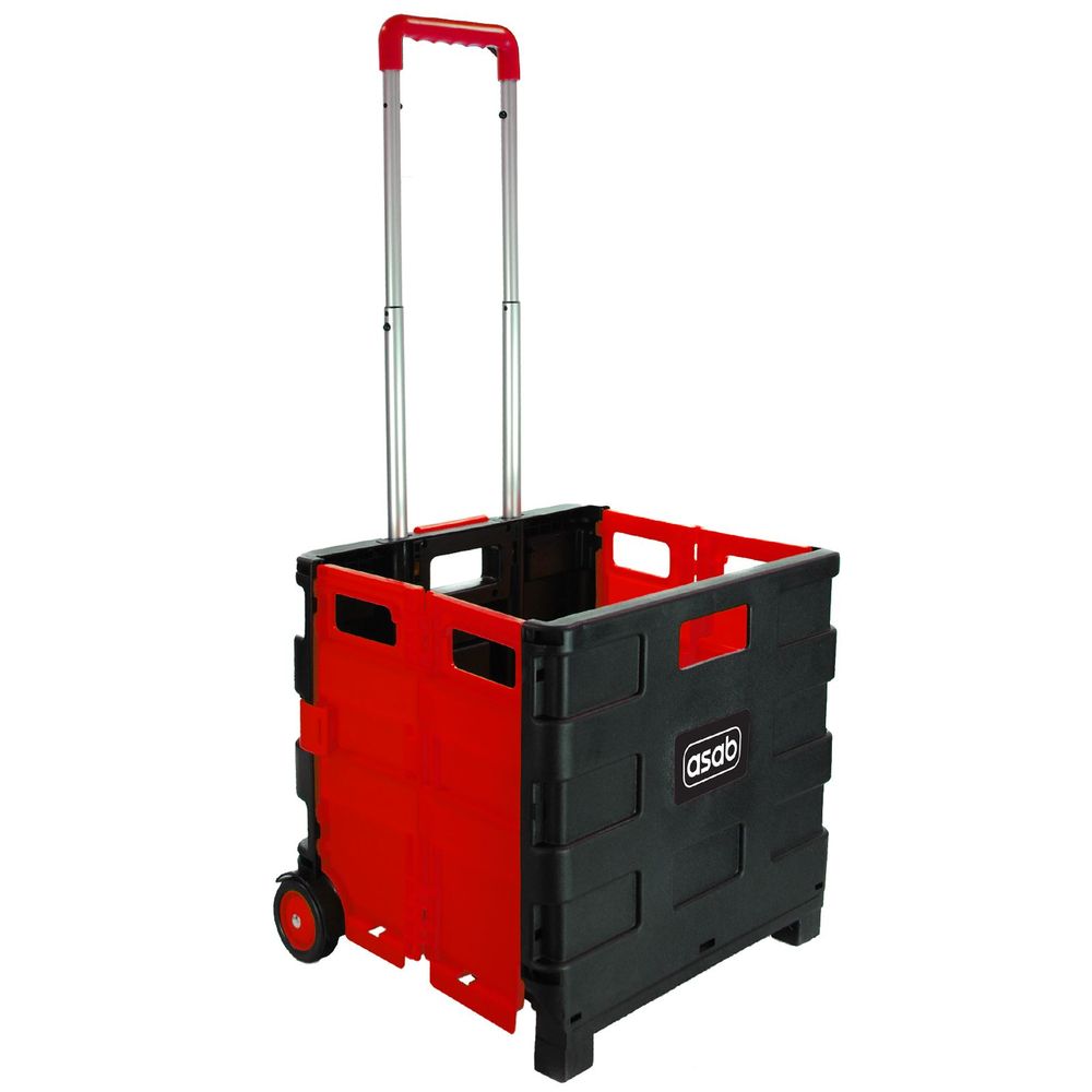 Red 25kg Folding Trolley Cart White Background