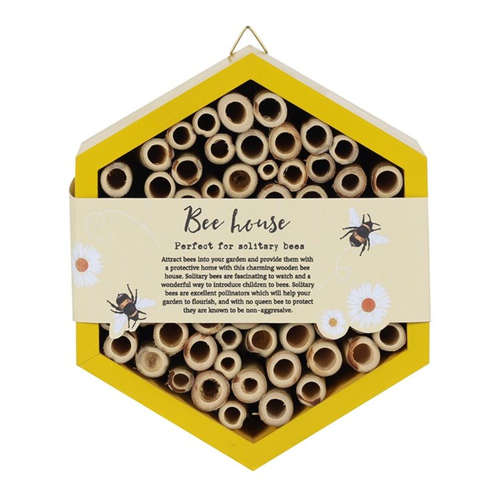 Yellow Wooden Bee House Packaged