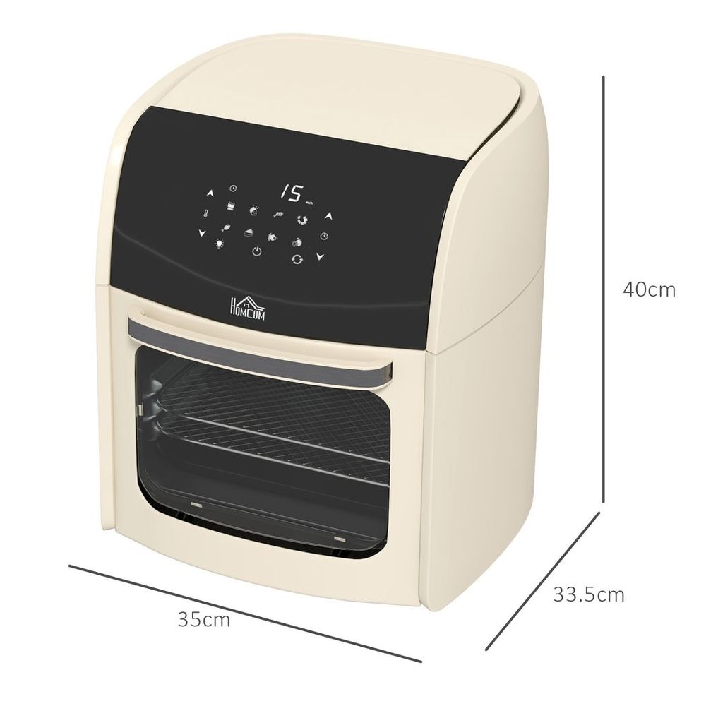 Air Fryer Oven HOMCOM 12L with 8 Preset Modes 1800W White