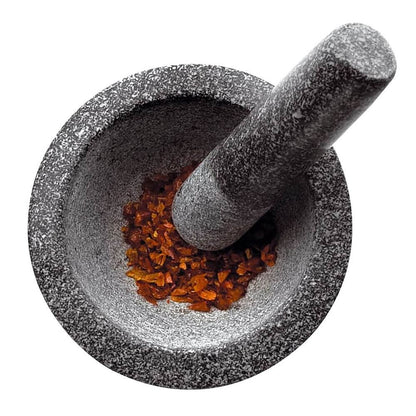 Solid Granite Pestle & Mortar Set In Use