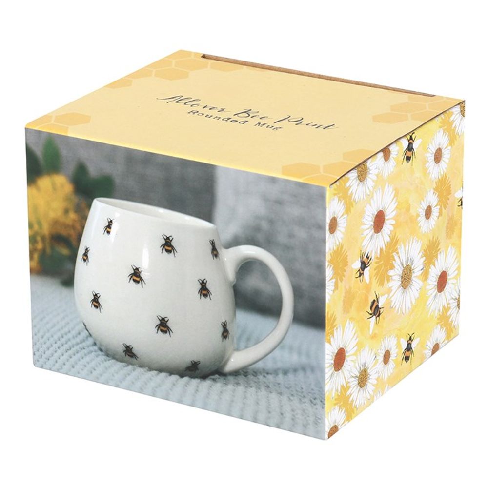Boxed Bee Print Rounded Mug