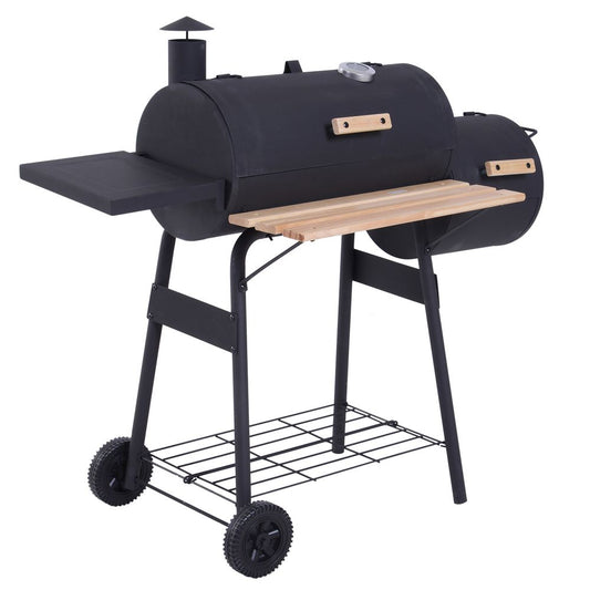 Portable Charcoal BBQ Grill With Offset Smoker